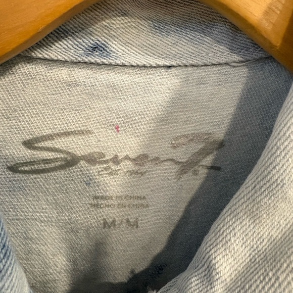 Seven7 Blue Tie-Dye Acid Wash Jean Jacket - Picture 4 of 12